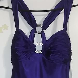 Elegant Purple Satin Dress